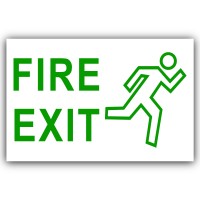 1 x Fire Exit Sticker-Self Adhesive Door,Office,External Window Safety Sign-Health and Safety